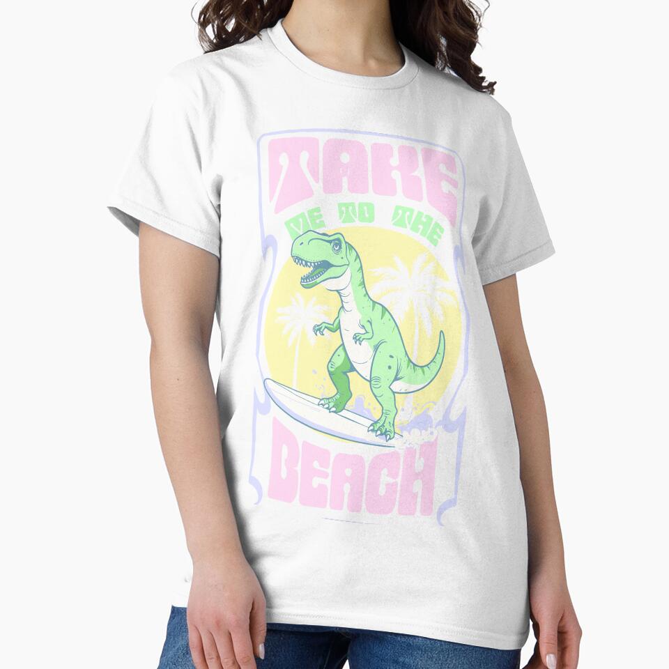 Dinosaur surfing beach by Priya Innovation