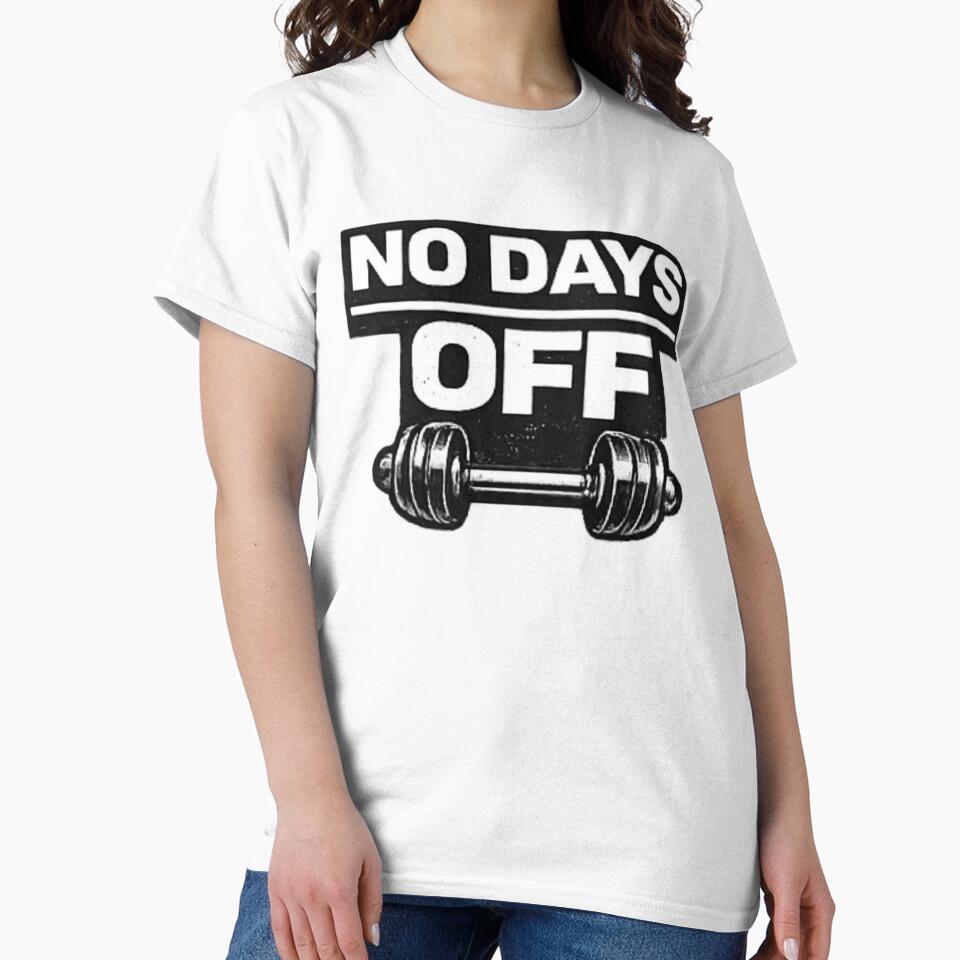 No Days Off Gym Dumbbell Motivation by MoodThread