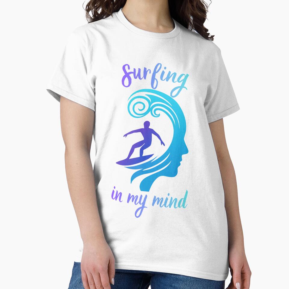 Surfing In My Mind – Surfer Ocean Wave Surfing Lover Design by GigaFactory