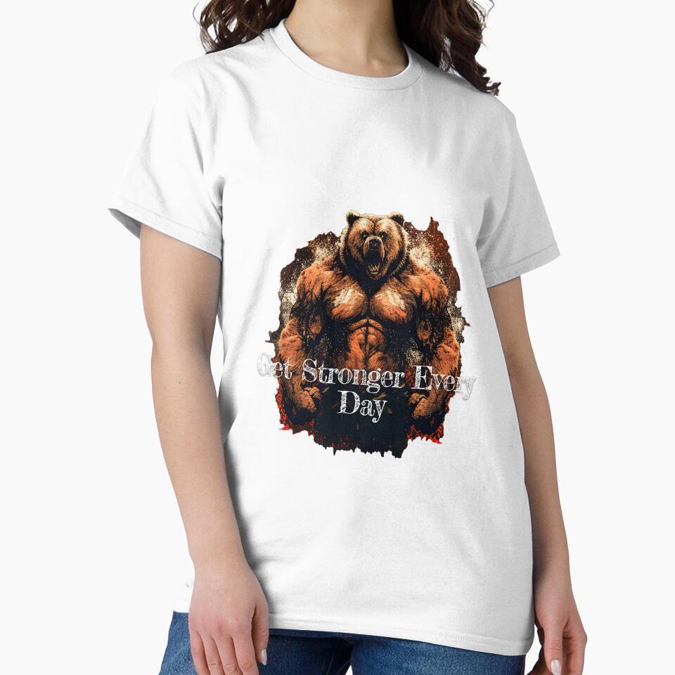 Get Stronger Every DayDesignBodybuilding Fitness Gym Workout Exercise Merch Print Design by tengamerx
