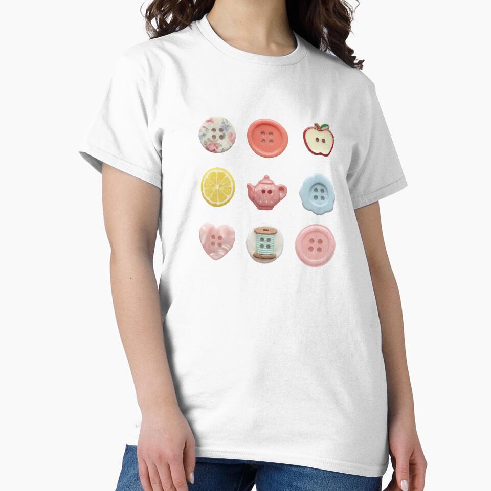 Cute Pastel Button Collection Kawaii Sewing Buttons Vintage Craft Aesthetic by clupheavenn