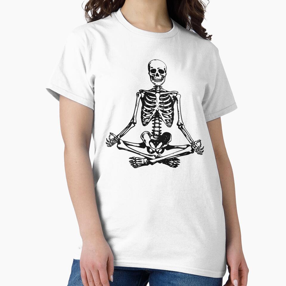 Skeleton Yoga Lotus Pose Gothic Meditation Art by EthosWear