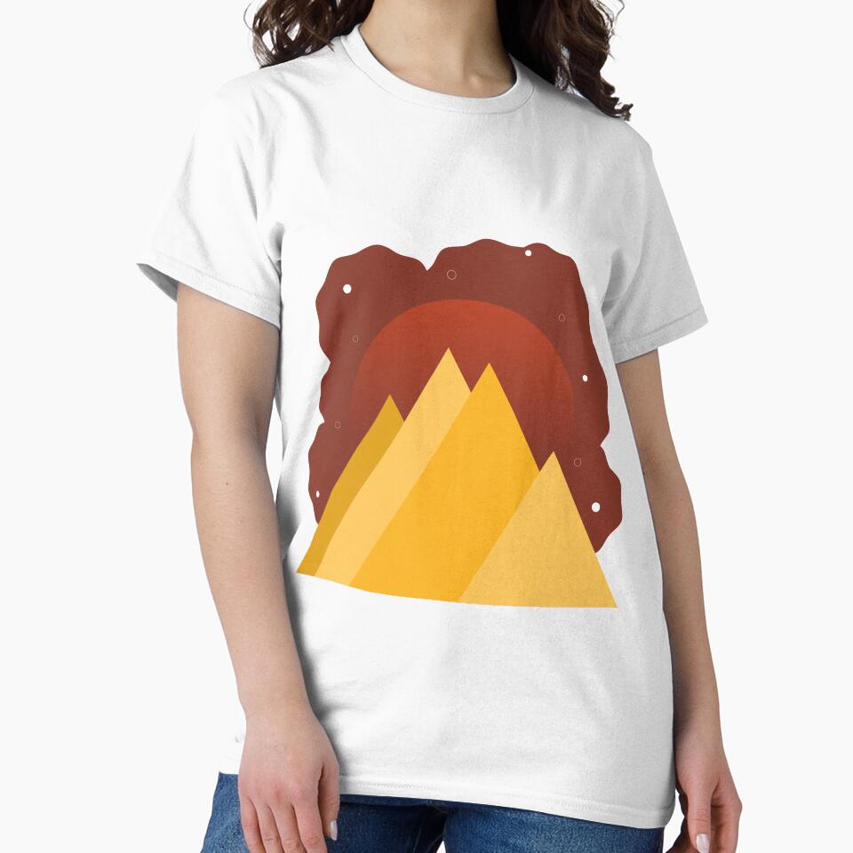YELLOW MOUNTAINS BROWN SKY - FALL VERSION MINIMALIST ILLUSTRATION Brown BG by MiraiDesigns by miraidesigns
