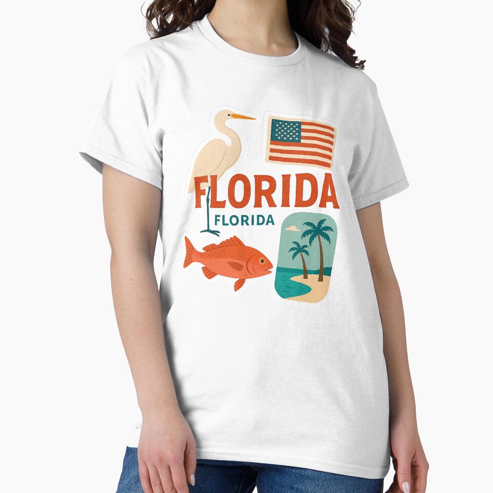 Florida Travel Sticker Art Design, Travel Art by SusannesArtShop