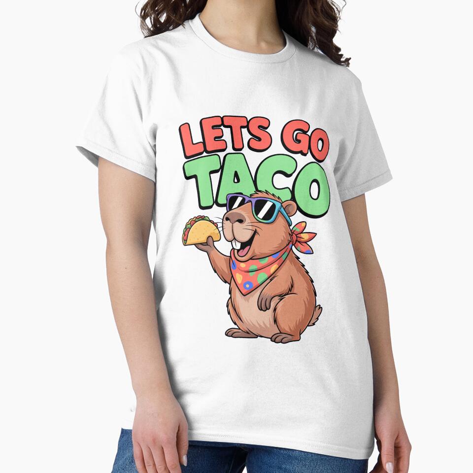 Let’s Go Taco Funny Capybara Design by MonkiFlipp