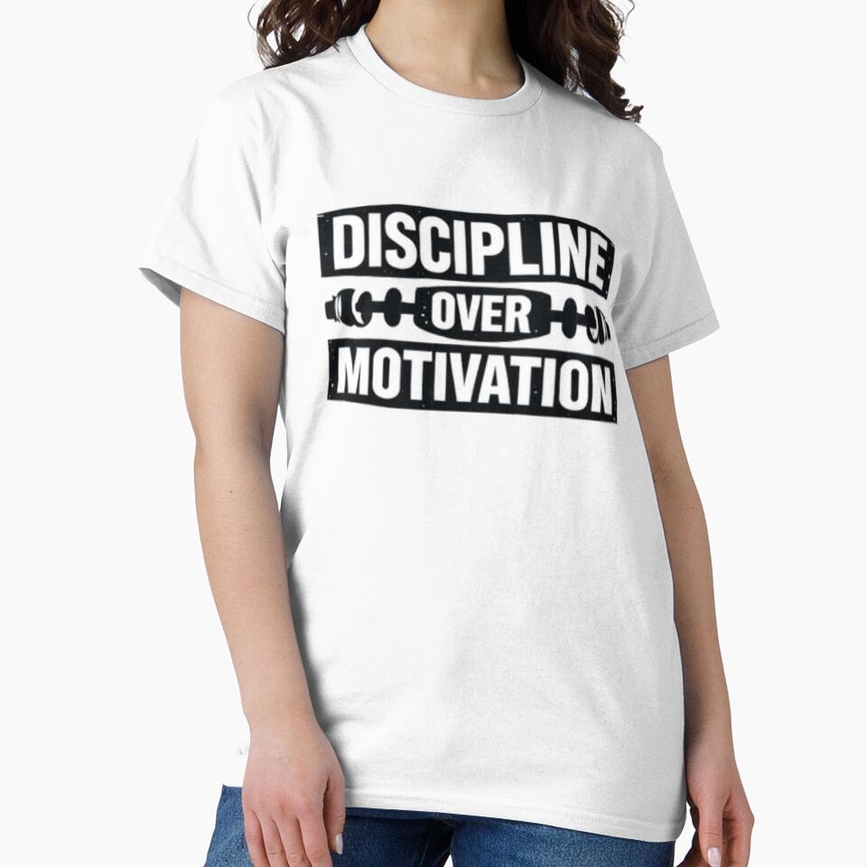 Discipline Over Motivation Gym Quote Typography by MoodThread