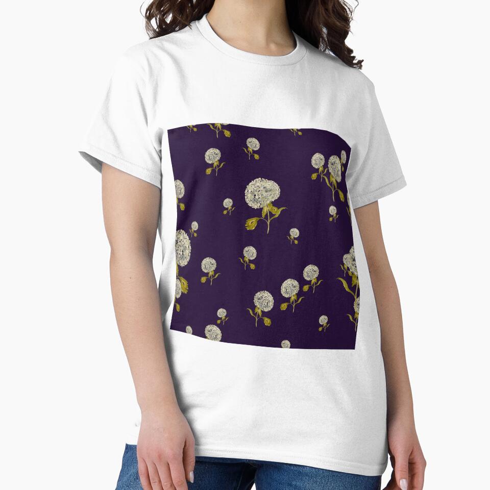 Hydrangea flower cute ornate pattern a watercolor black by Yana Mustafina | Boho Soulful Designs