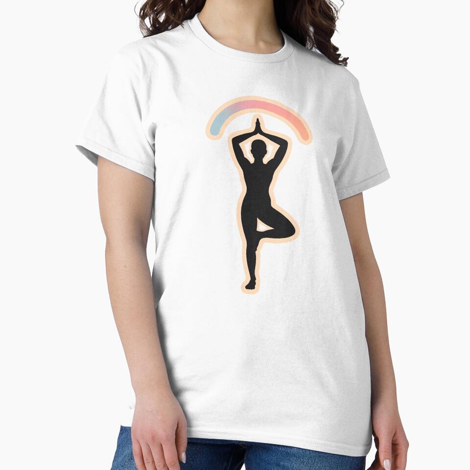 Soft Strength Yoga Tree Pose – Minimalist Pastel Silhouette by TrendMorphic