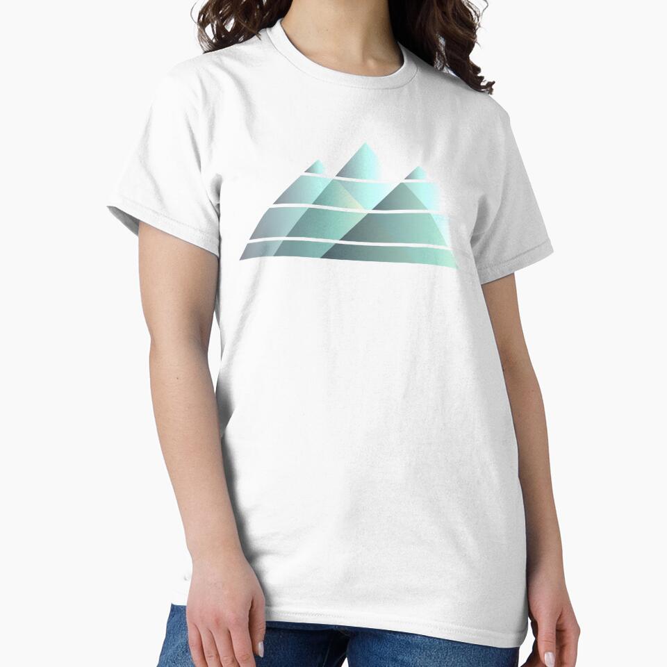 Sage Mountains - Geometric Fade Design by tealtile