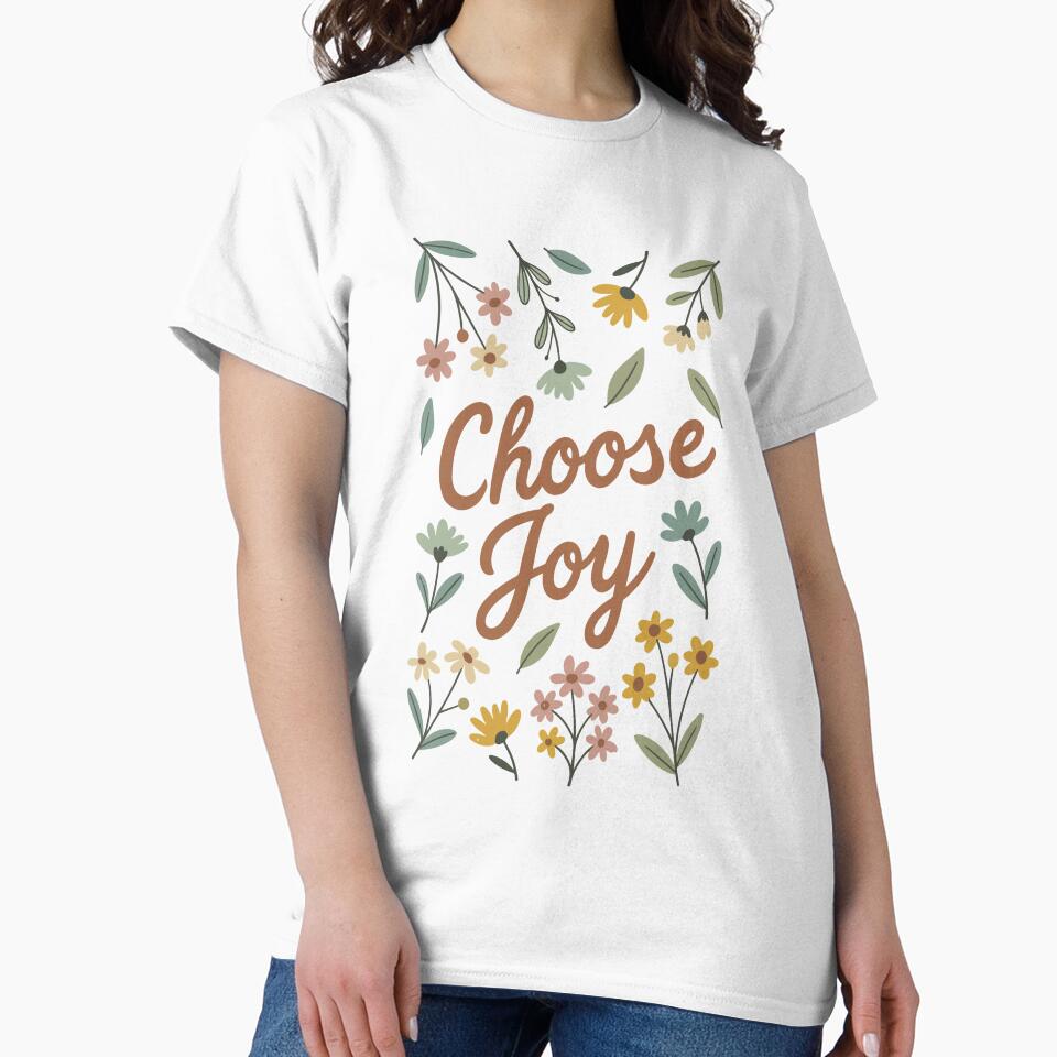 Choose Joy Floral Quote – Inspirational Wildflower Typography by stylishdzign