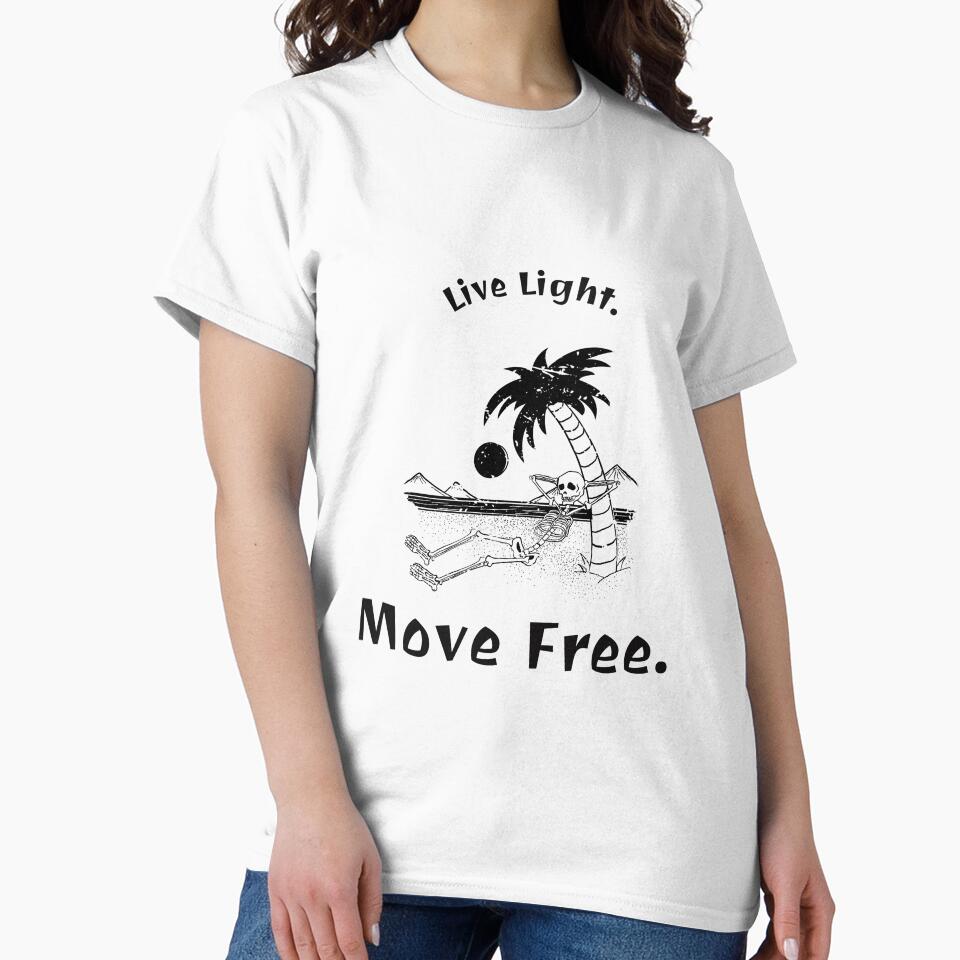 Live Light Move Free Minimalist t-shirt by MinimalTee Co.