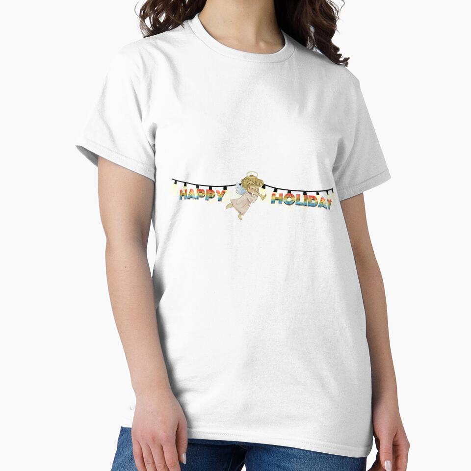 Retro Happy Holiday Angel Design by WordTheHeck