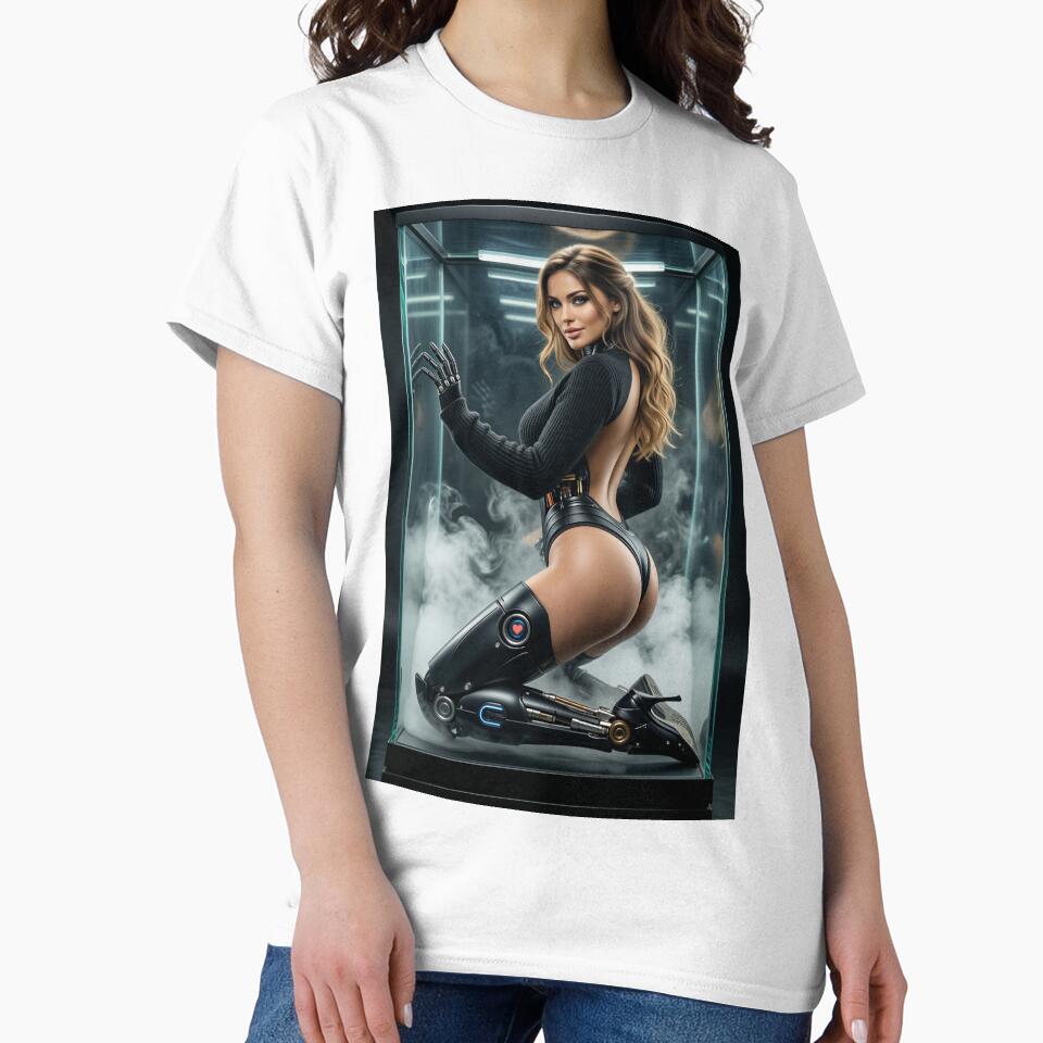 Blonde woman with cybernetic limbs by CathryneDelamort