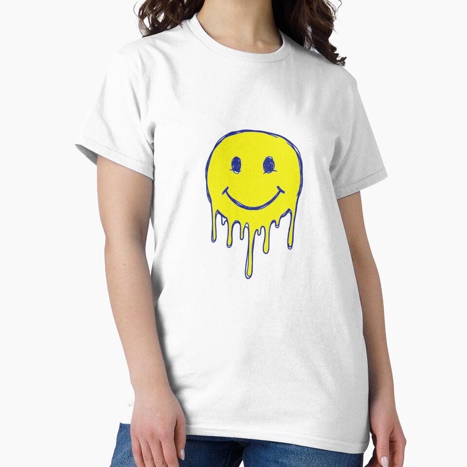 Classic 90s Doodle Yellow Melting Smiley by crazygoose30
