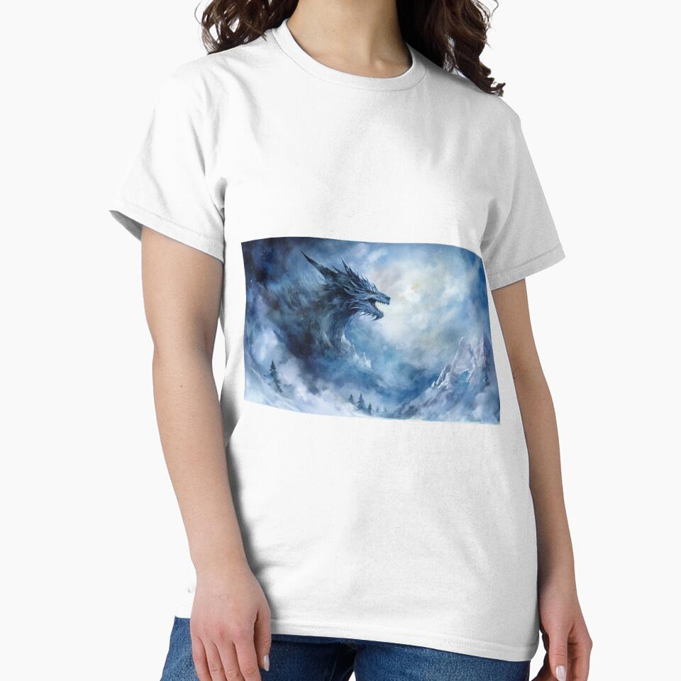 Dark Fantasy Watercolor - Winter Dragon by Fantasy Masterpiece