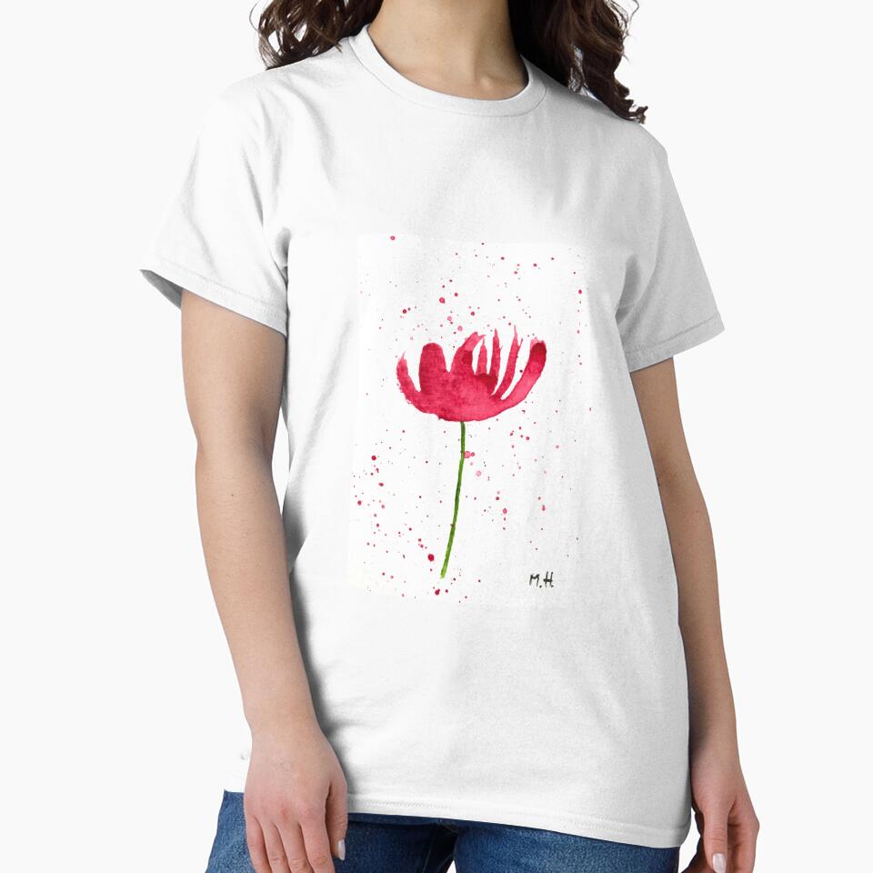 Red flower watercolour painting by Monika Howarth