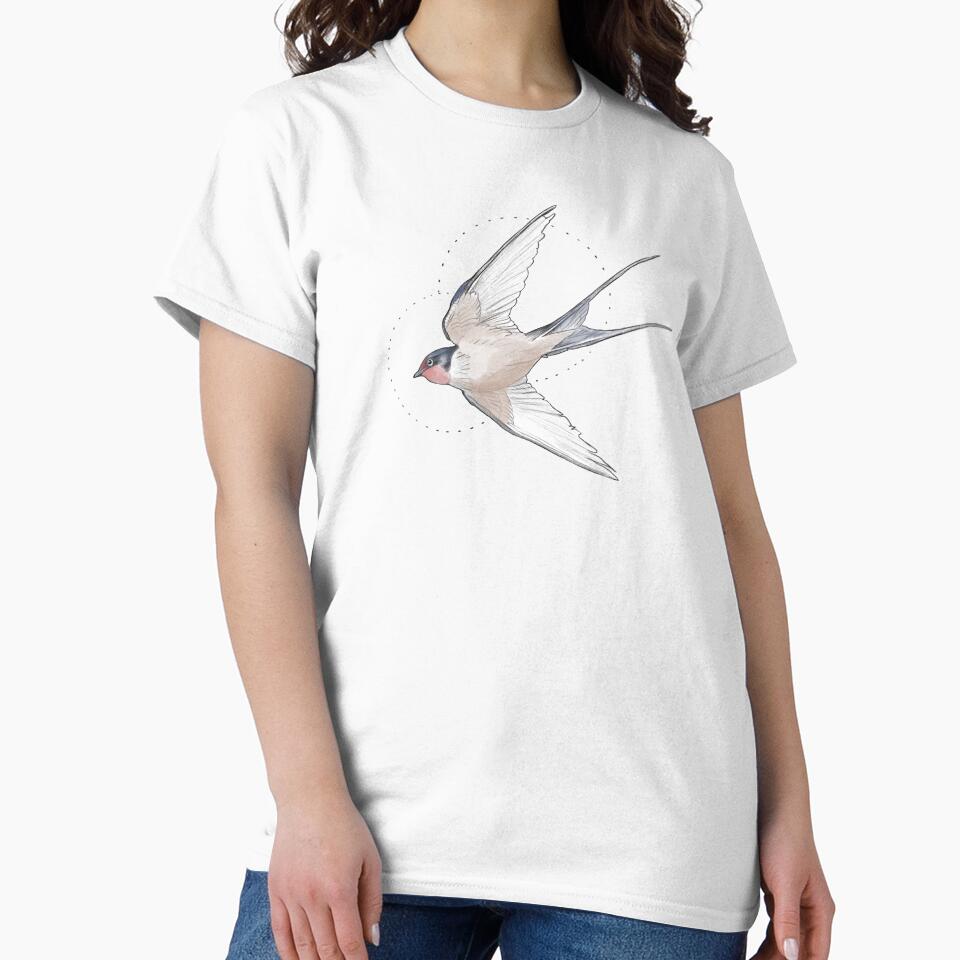 Flight of a small watercolor swallow by RNIArt