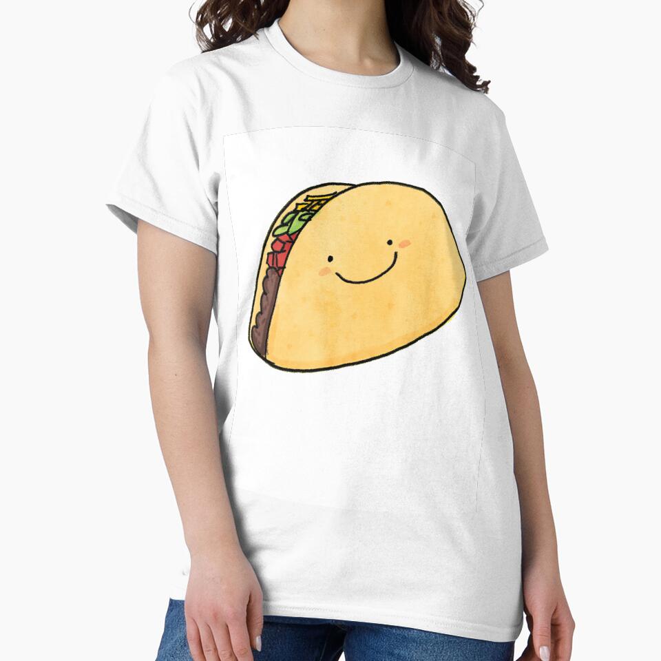 Happy Taco White Background by Claire Lordon
