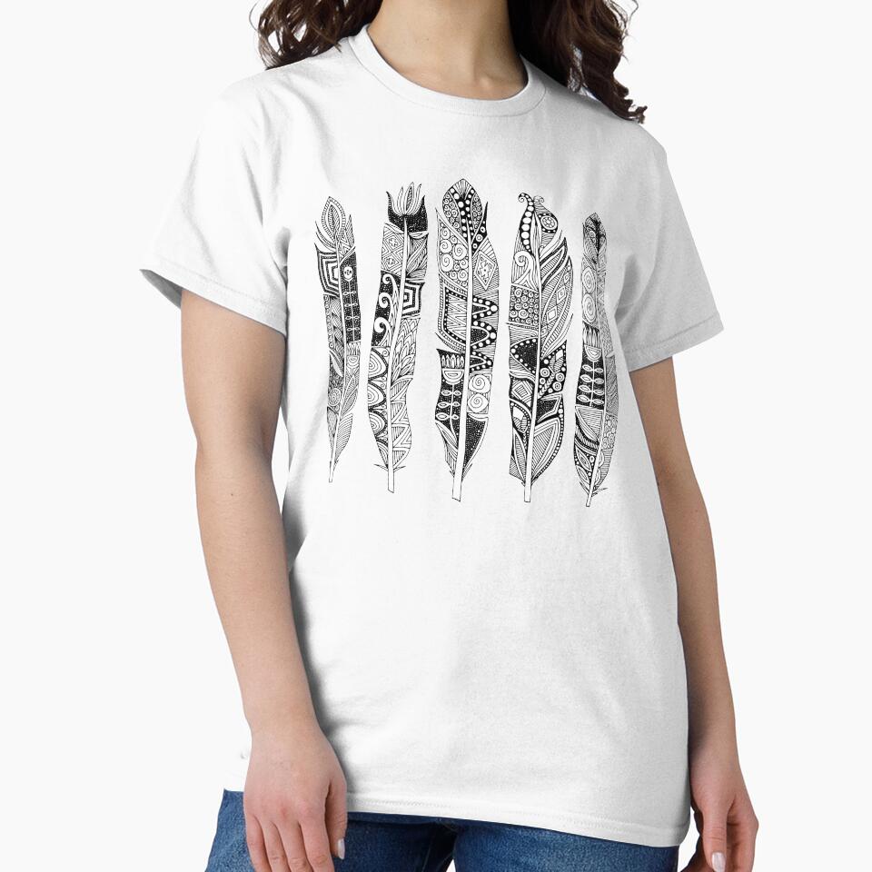 geo feathers black white by scrummy