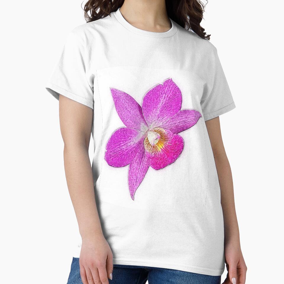 Pink Orchid flower Сolor print by artdragongift 15