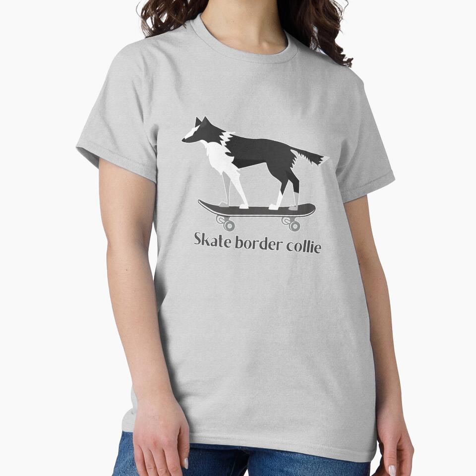 Skate Border collie pun Dog lover by LynHebb