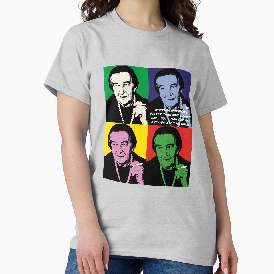 Golda Meir quote whether women are better than men I cannot say - but I can say they are certainly no worse, Retro Pop Art by InnaMGraphic