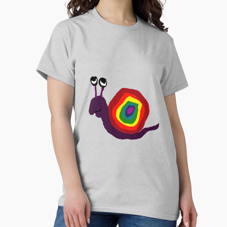 Funy Colorful Rainbow Snail Art Original by Nature's Fancy