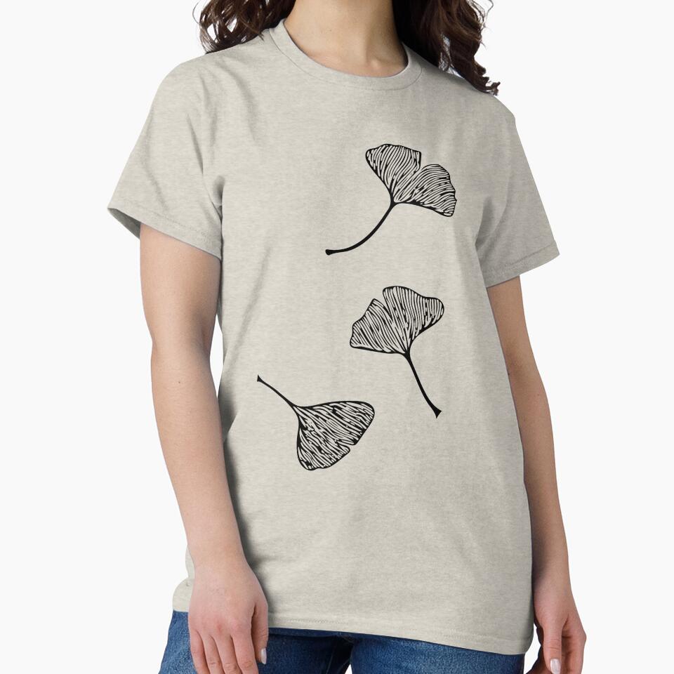 Ginkgo Vector Black on Warm Grey by Beth Thompson