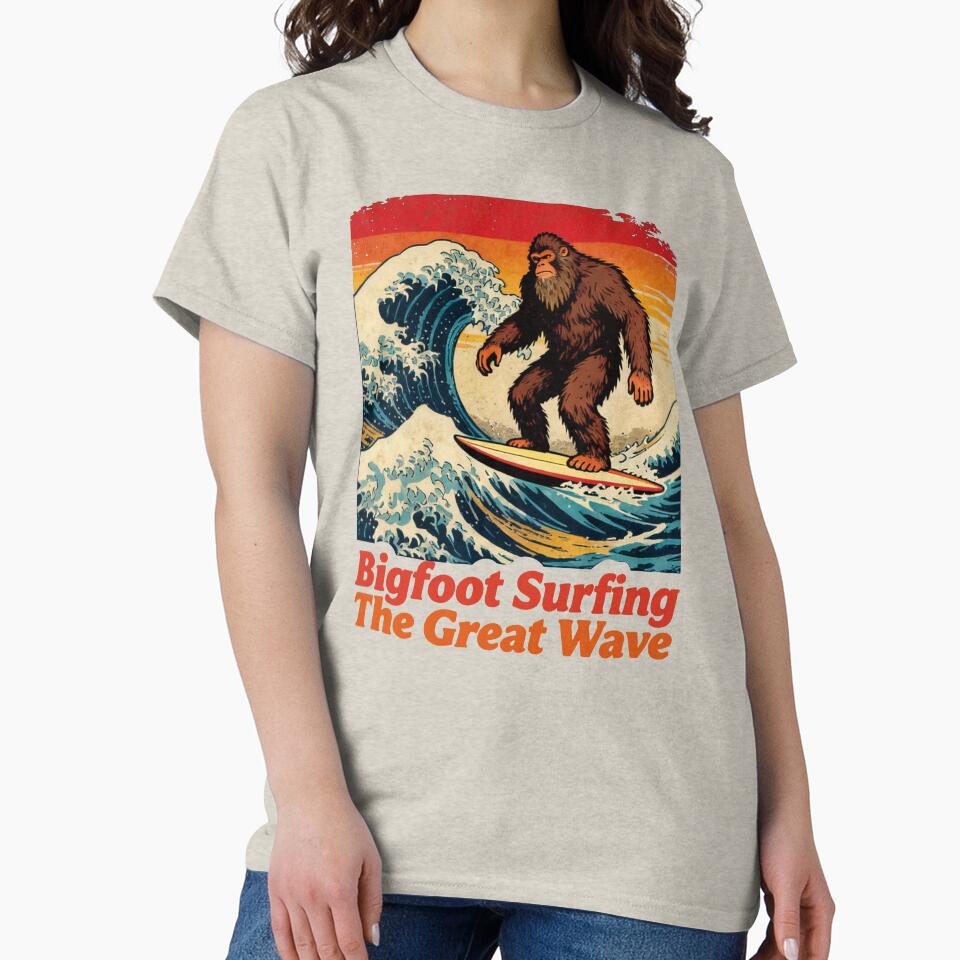 Bigfoot Surfing The Great Wave. #2 by EunsooLee