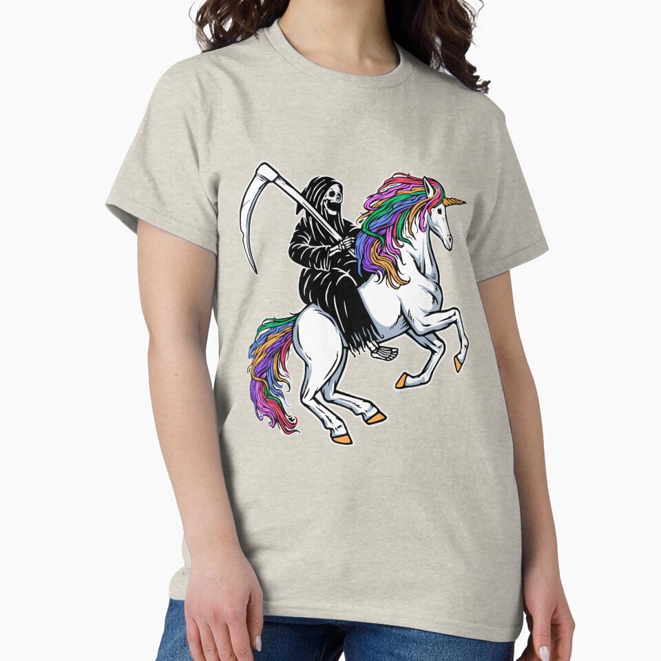 Skull grim riding a unicorn by HichamMissiame