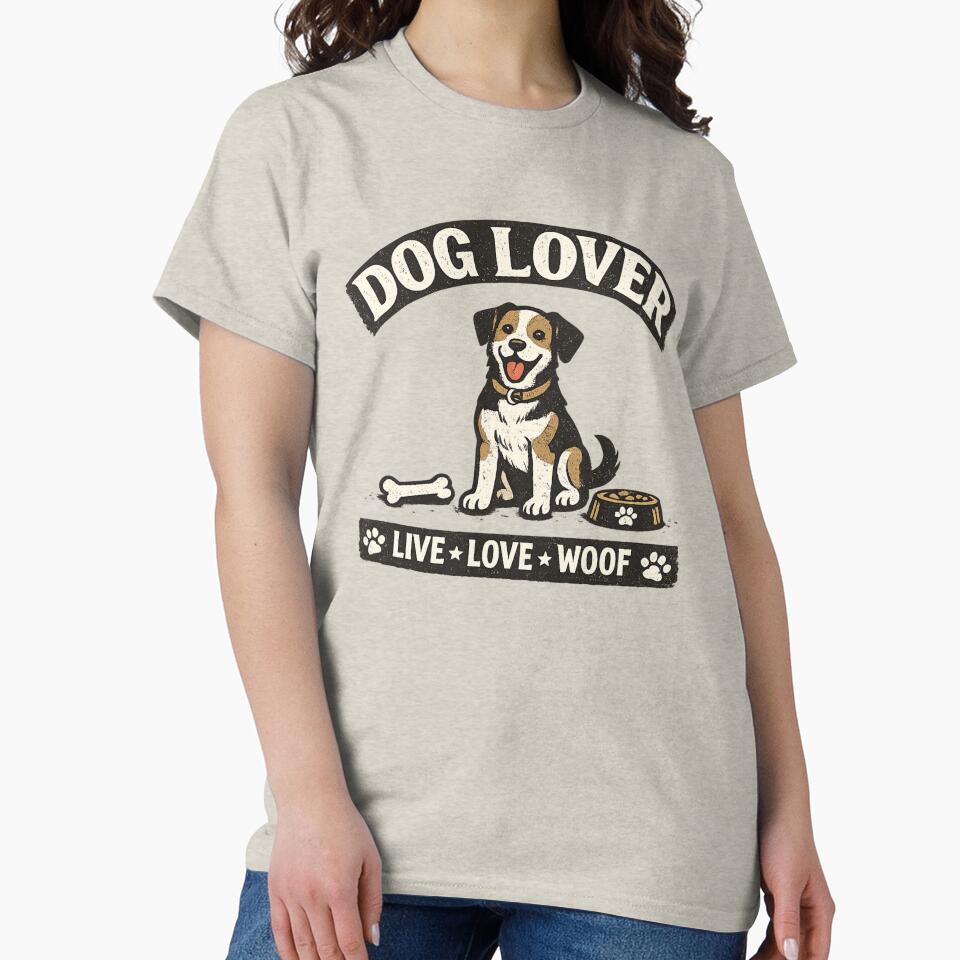 Dog Lover – Live Love Woof Cute Dog Design by PaulaDesignCo