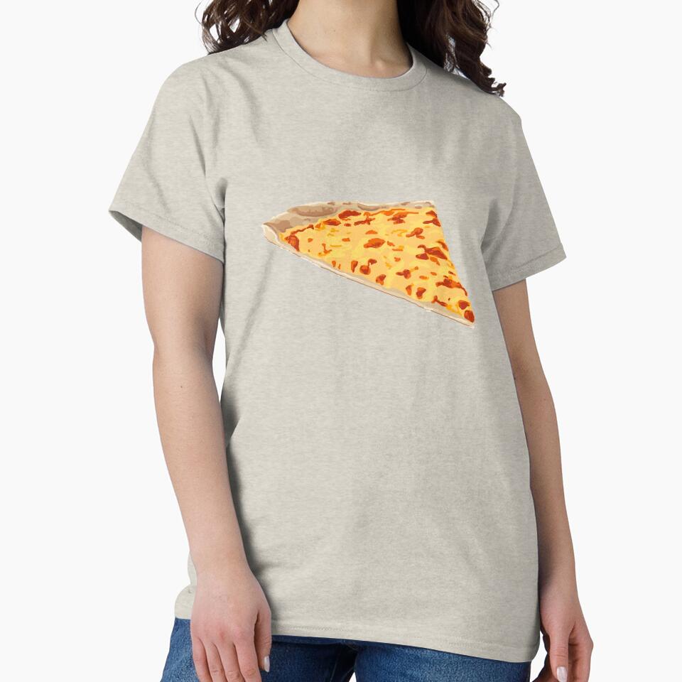 A slice of cheese and tomato pizza illustration by helengarvey