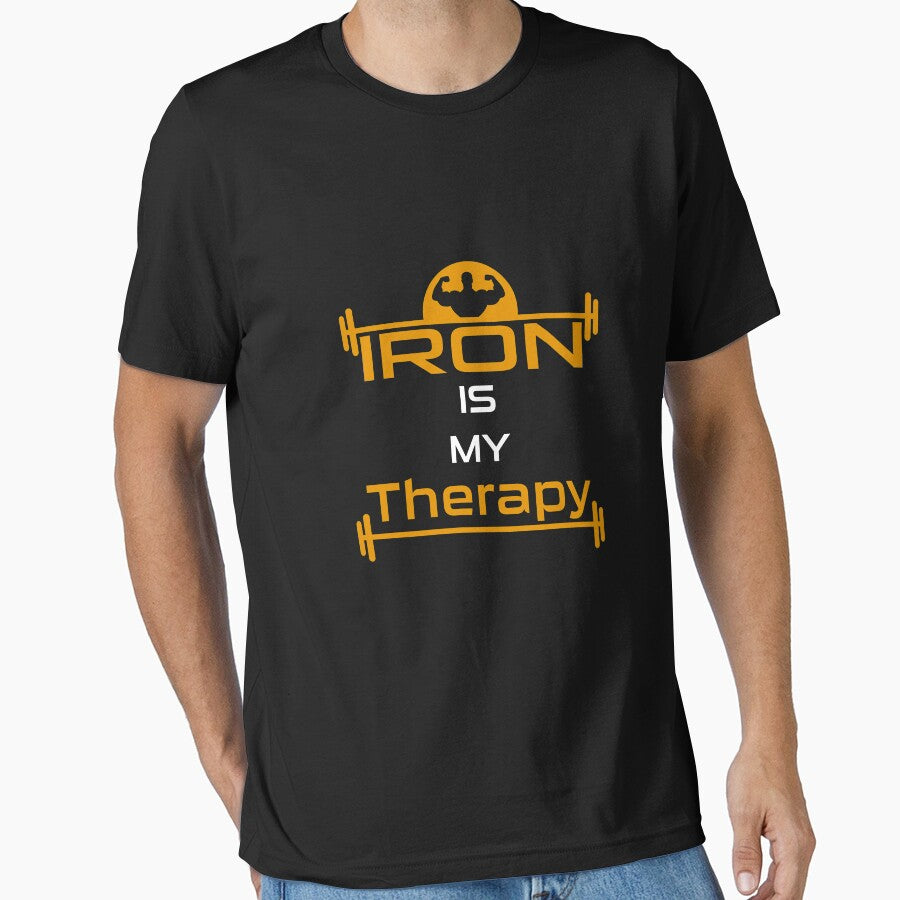 Iron Therapy | gym shirts | men fitness | funny exercise shirt | funny fitness shirts | workout clothes | fitness motivational gym shirts | workout shirt by Kreature Look