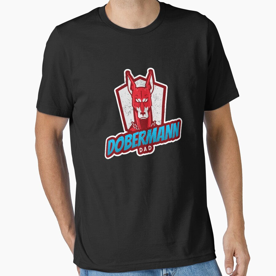 Dobermann Dad T-shirt, Dog Lover Tee, Animal Print Shirt, Gift for Pet Owner by tastodesign