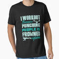 Workout because punching people is frowned upon | gym shirts | men fitness | funny exercise shirt | funny fitness shirts | workout clothes | fitness motivational gym shirts | workout shirt by Kreature Look