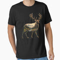 deer Plants Nature Wild Boho Flowers by Kladhadredo