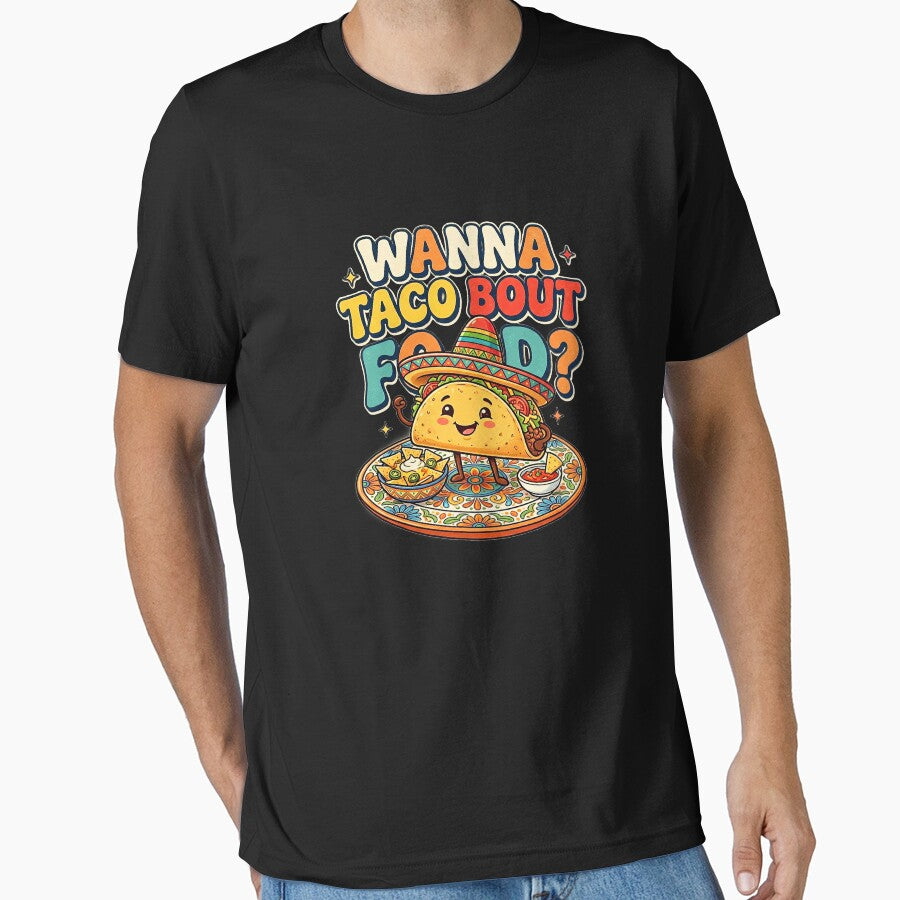 Wanna Taco Bout Food? Cute Taco Pun Illustration by Verycutethings