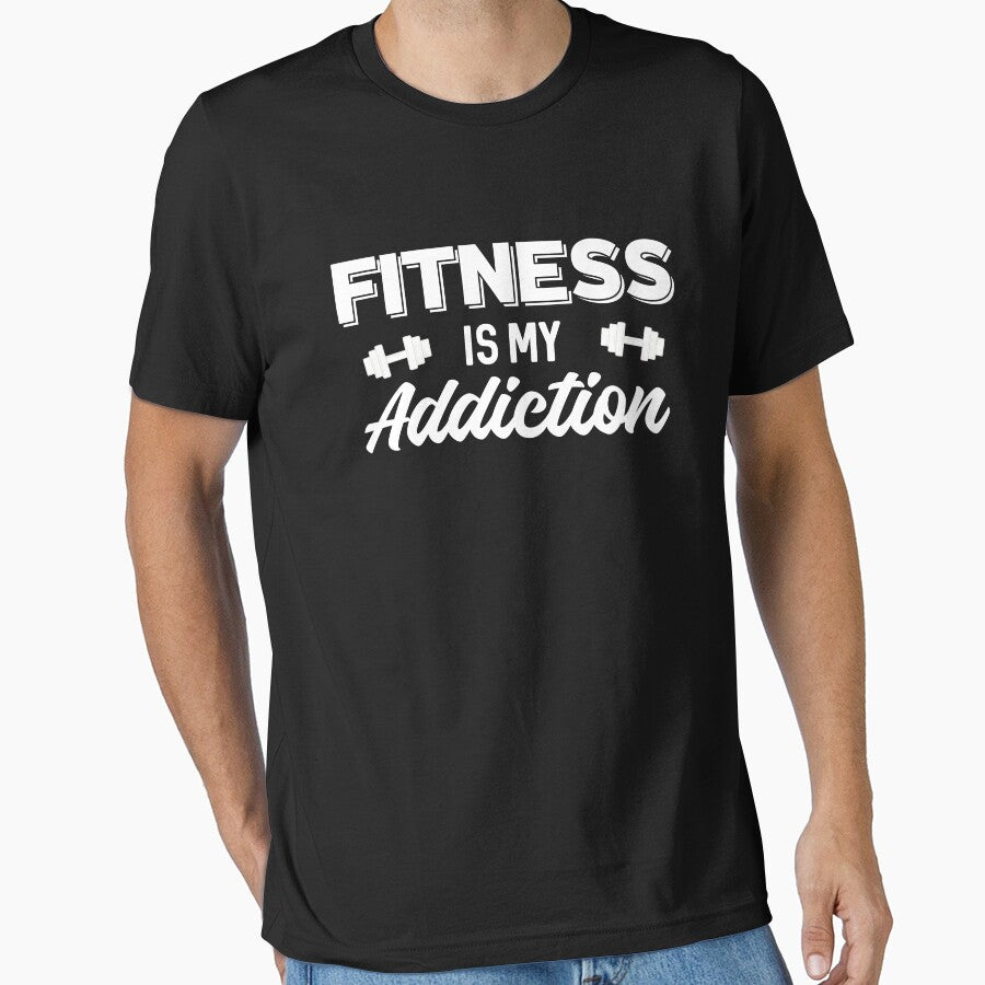 Fitness is my Addiction - Funny fitness & Gym motivation quote by GraphicDream