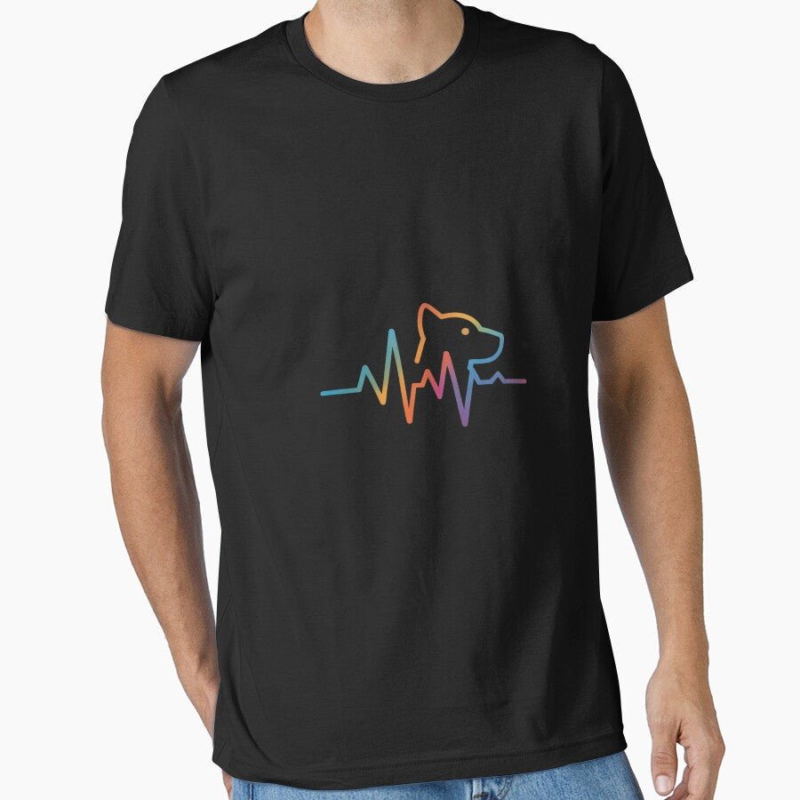 Dog Heartbeat Line Colorful Art by SonForTrek1990
