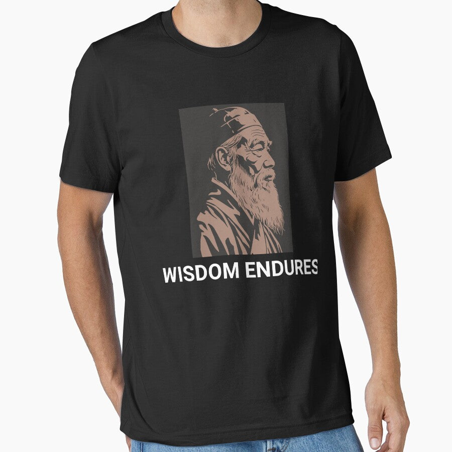 Wisdom Endures – Minimalist Philosophical Sage Portrait by Evaevonechi