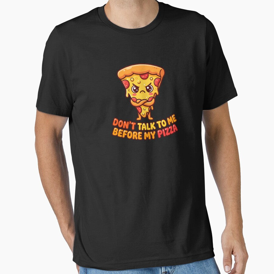 Don't Talk To Me Before My Pizza Funny Angry Pizza Kawaii T-Shirt by Egyptian king ⭐⭐⭐⭐⭐