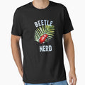 Beetle Nerd Colorful Red Watercolor Beetle with Leaf by Zurickdesigns