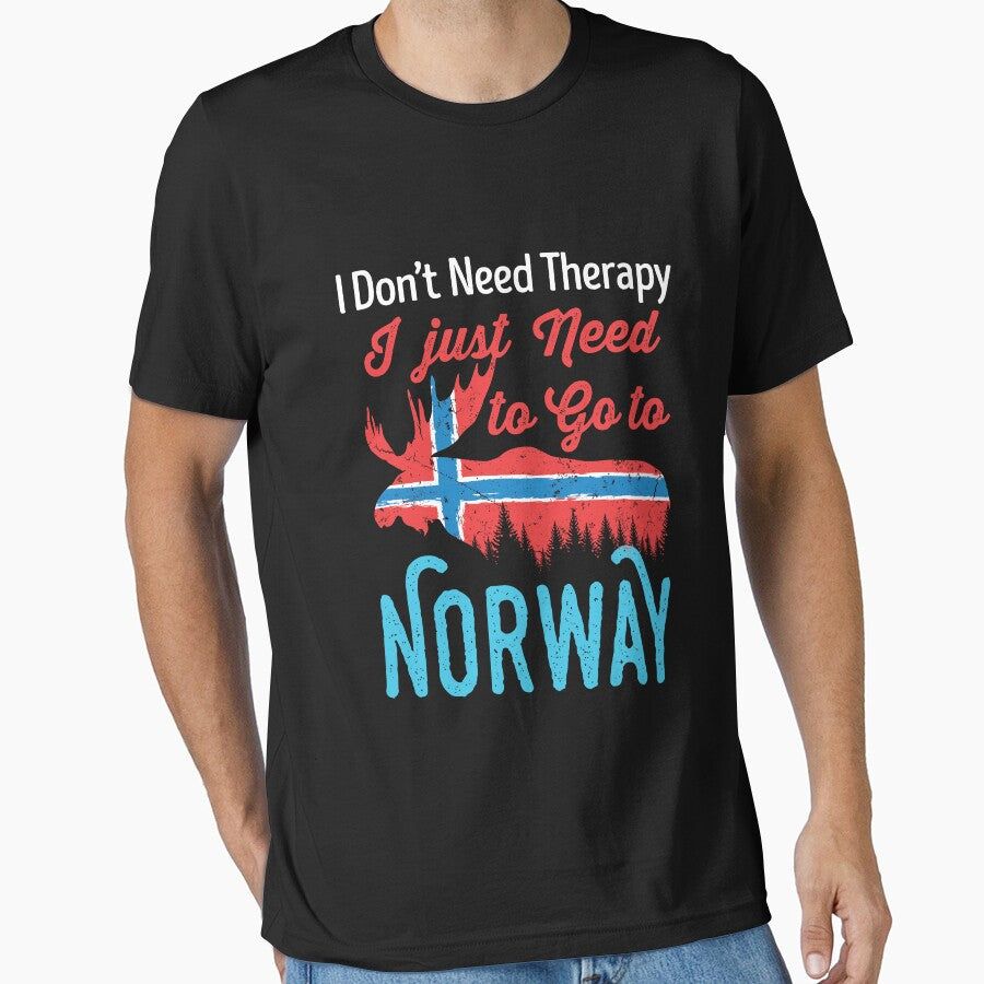 I Don't Need Therapy I Just Need to Go To Norway Scandinavia Travel Souvenir by jaygo