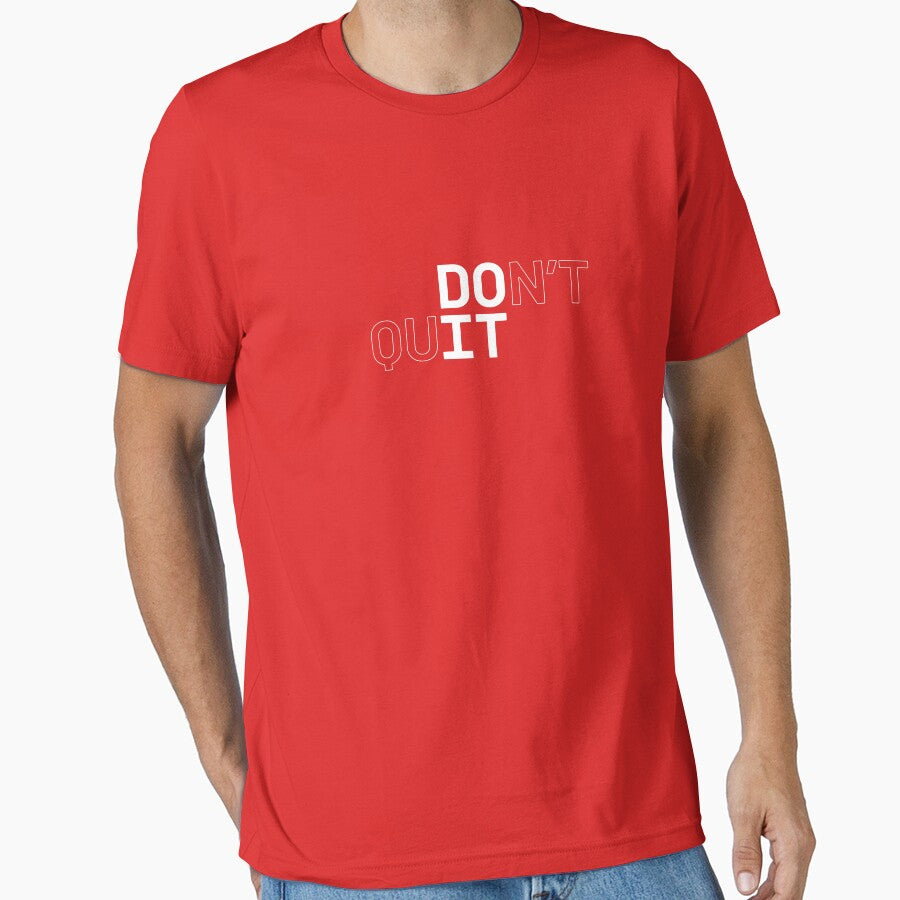 DO IT / DON'T QUIT (White Outline on Red) by STUDIO-72