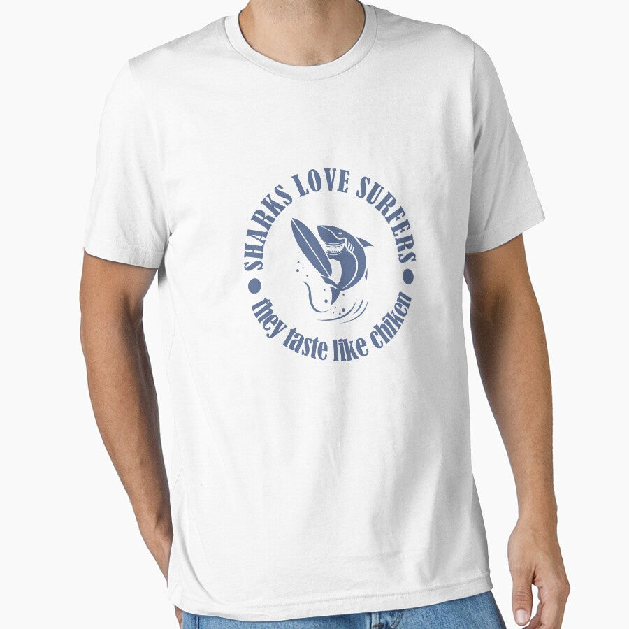 Surfing Funny design Sharks Love Surfers For Love Surfing by kirillpanteleev