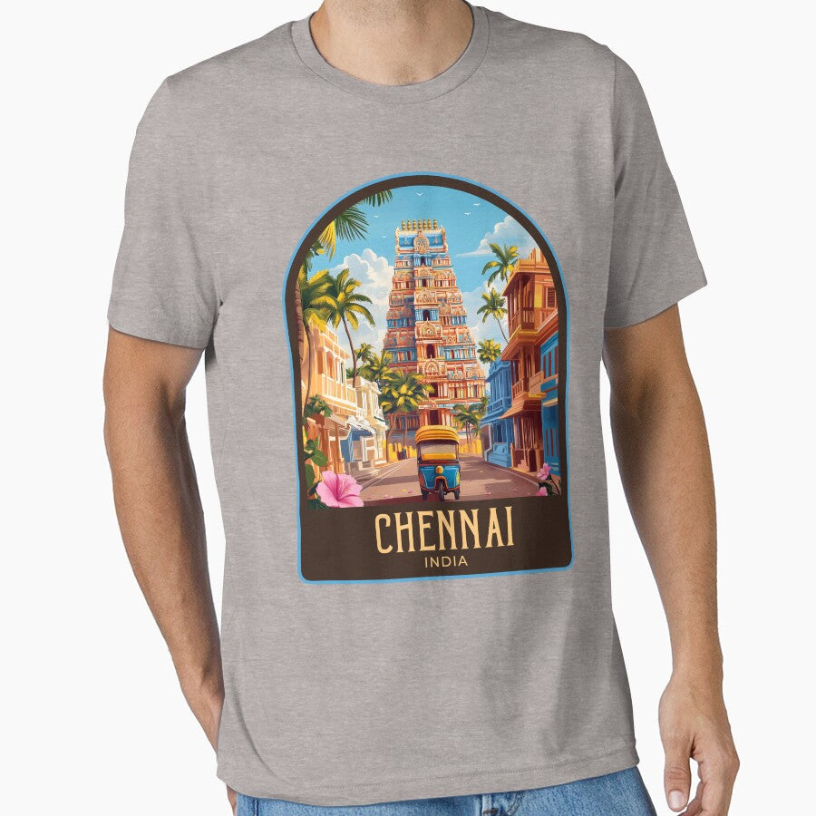 Chennai Vintage Travel Illustration by HomeLivingCo