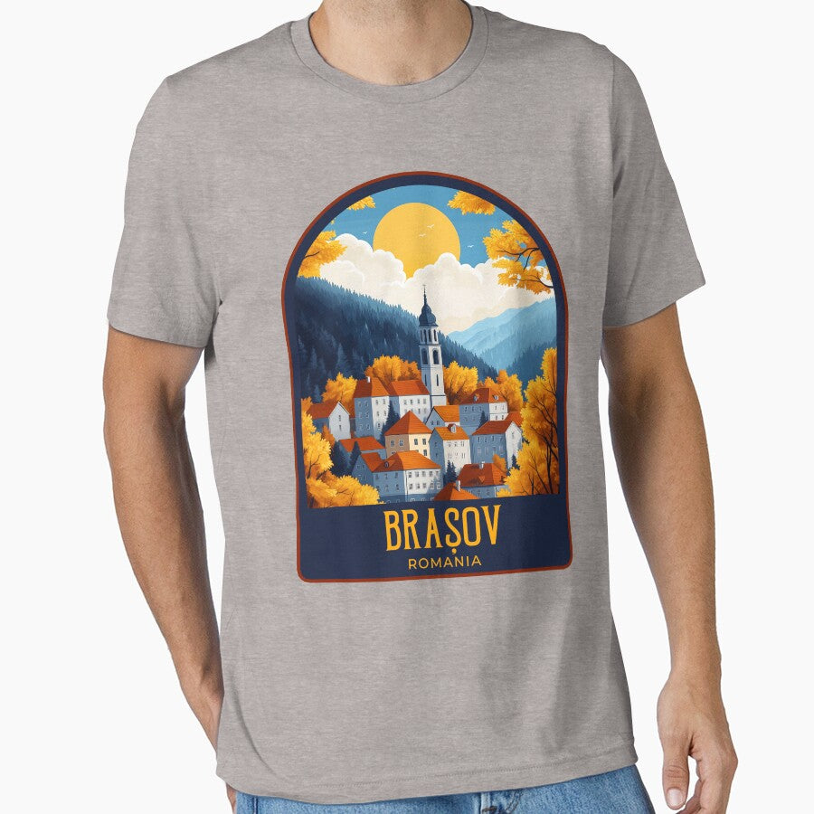 Brașov Vintage Travel Illustration by HomeLivingCo