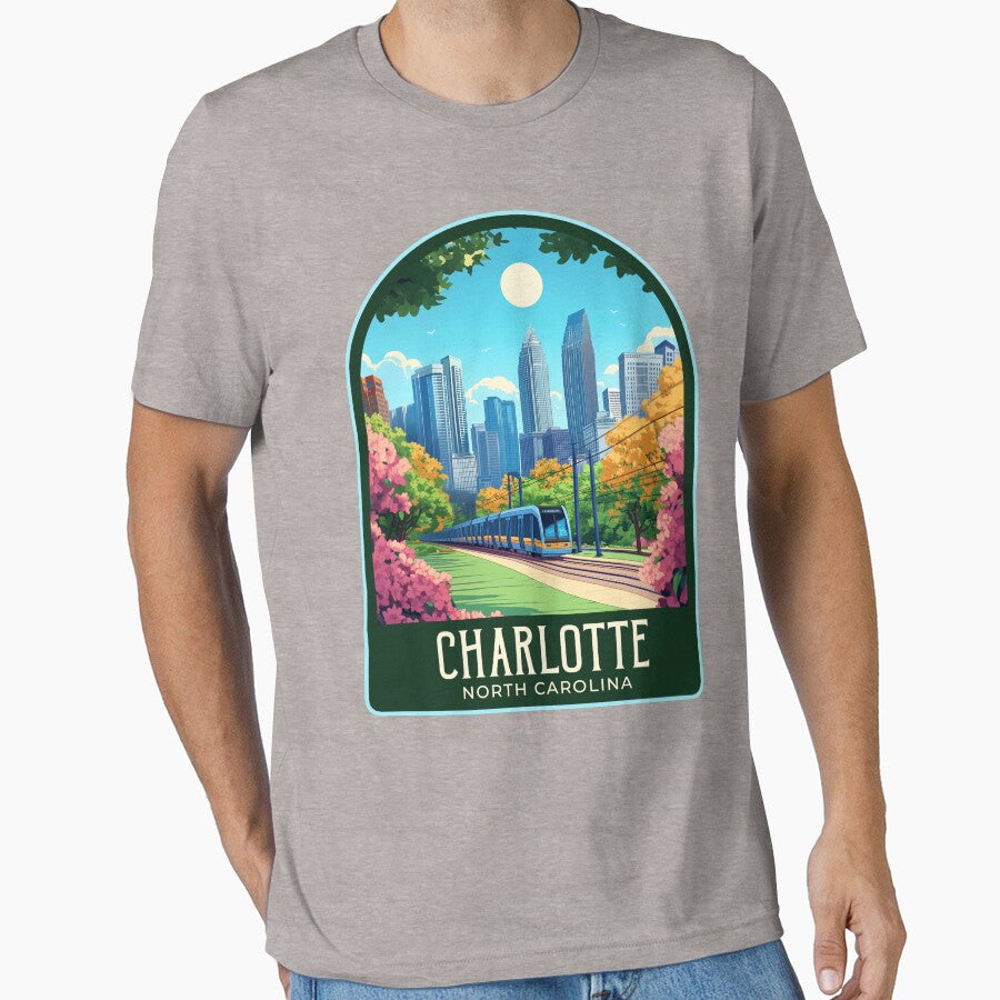 Charlotte North Carolina Vintage Travel Illustration by HomeLivingCo