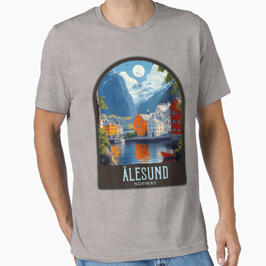 Ålesund Vintage Travel Illustration by HomeLivingCo