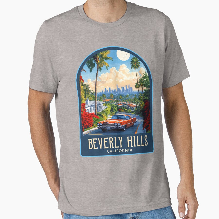 Beverly Hills Vintage Travel Illustration by HomeLivingCo